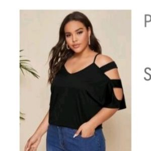 Plus Ladder Cut Out Solid Tee